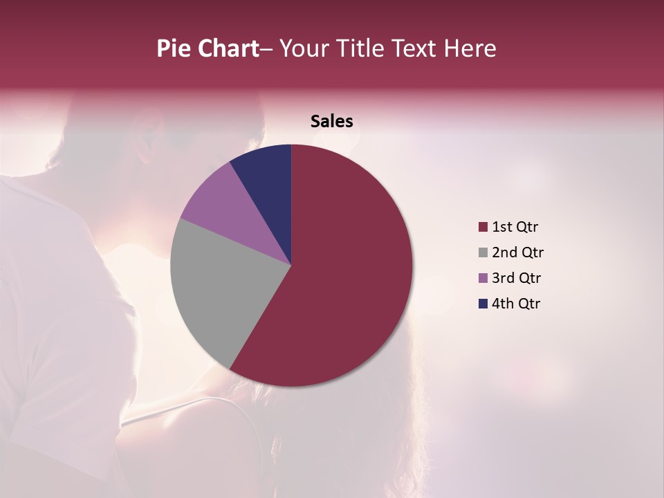 A Man And A Woman Kissing In Front Of A Bright Background PowerPoint Template