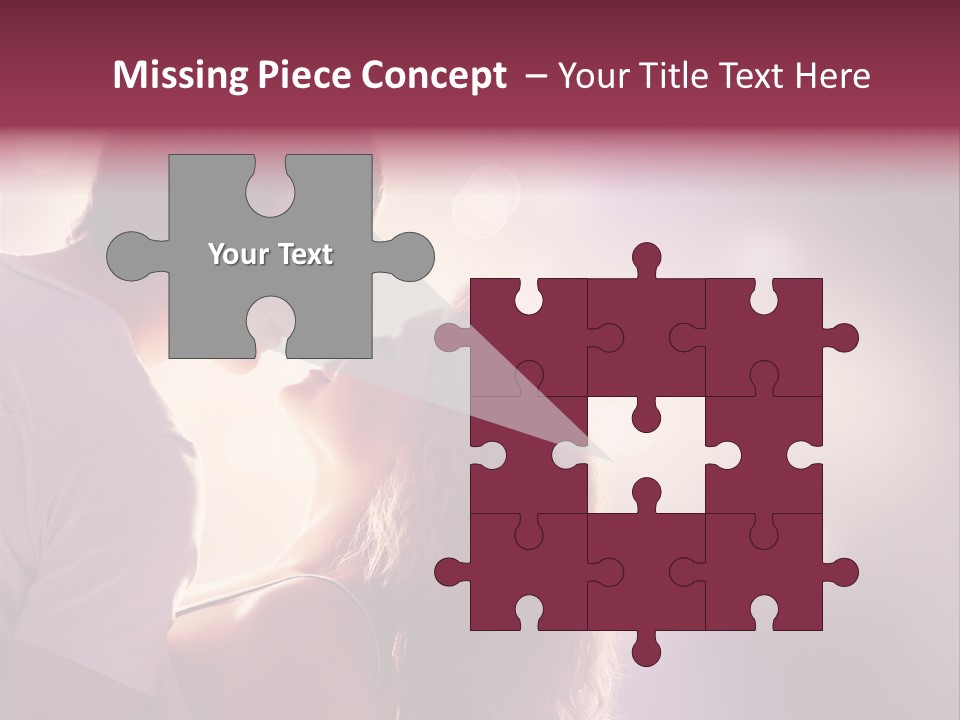 A Man And A Woman Kissing In Front Of A Bright Background PowerPoint Template