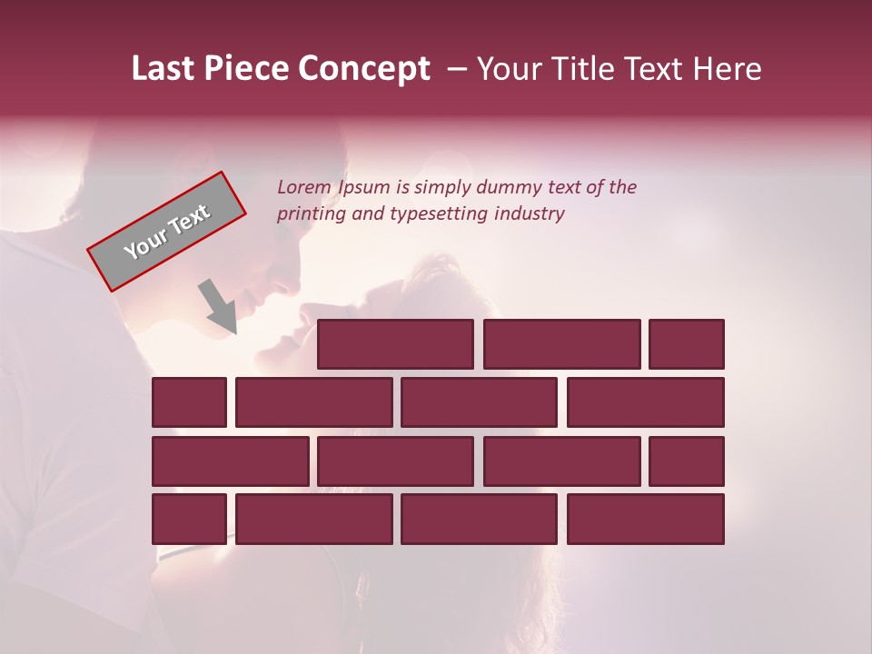 A Man And A Woman Kissing In Front Of A Bright Background PowerPoint Template