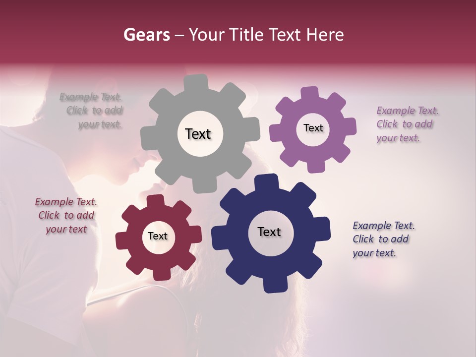 A Man And A Woman Kissing In Front Of A Bright Background PowerPoint Template