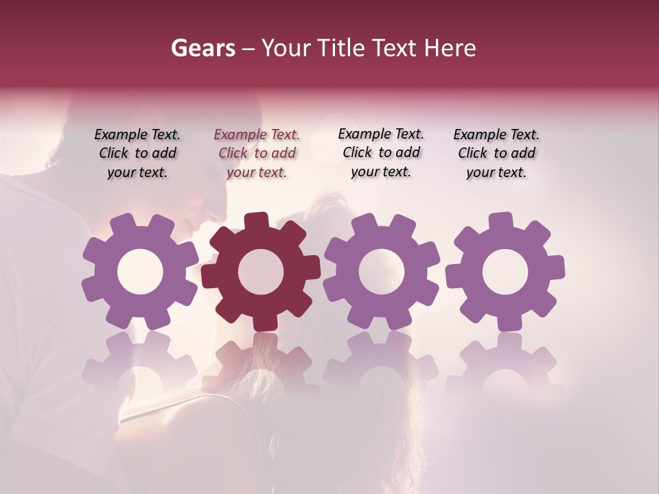 A Man And A Woman Kissing In Front Of A Bright Background PowerPoint Template