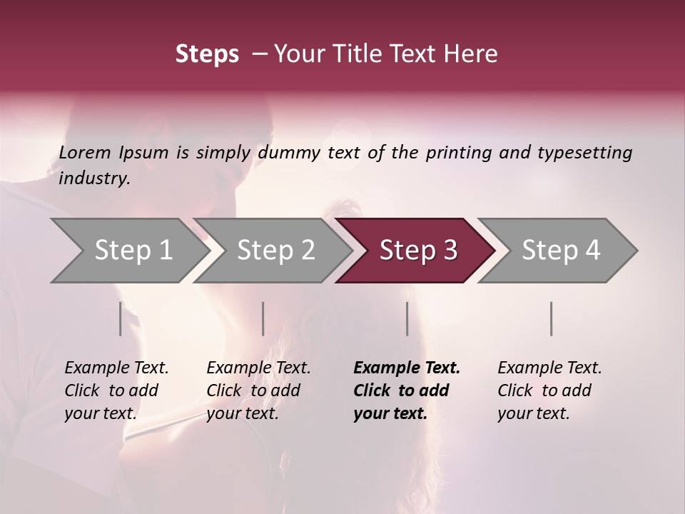 A Man And A Woman Kissing In Front Of A Bright Background PowerPoint Template