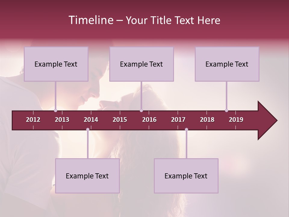 A Man And A Woman Kissing In Front Of A Bright Background PowerPoint Template