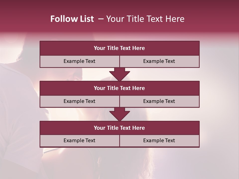 A Man And A Woman Kissing In Front Of A Bright Background PowerPoint Template