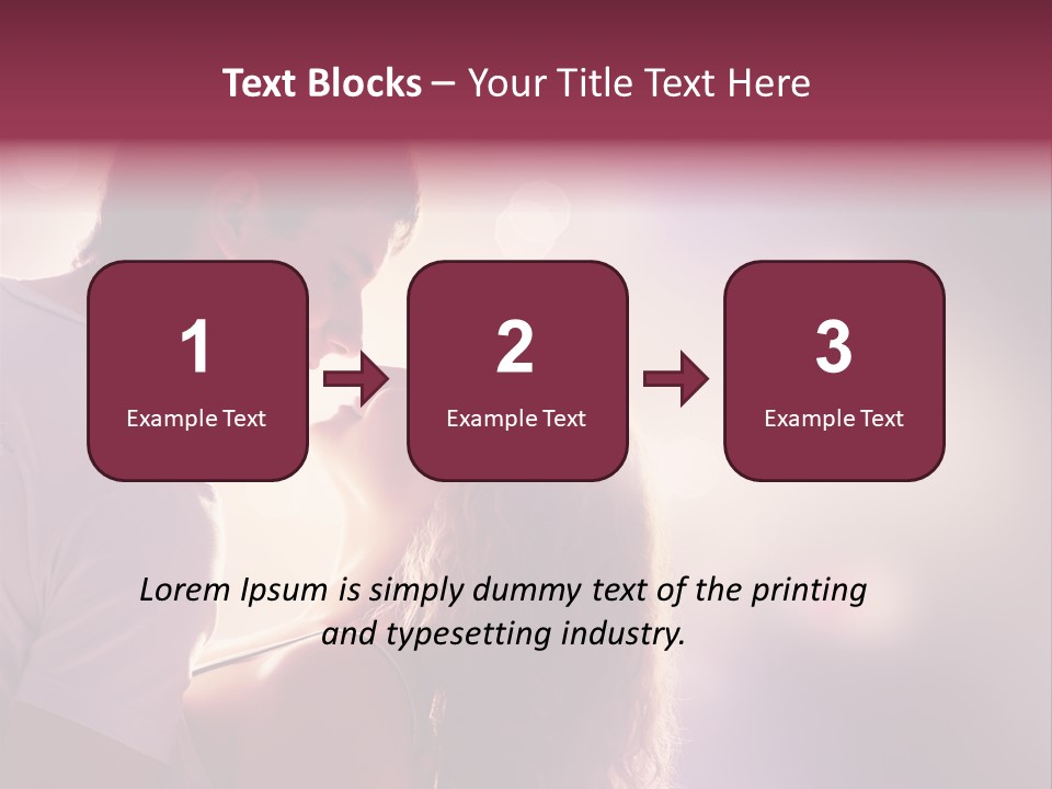 A Man And A Woman Kissing In Front Of A Bright Background PowerPoint Template