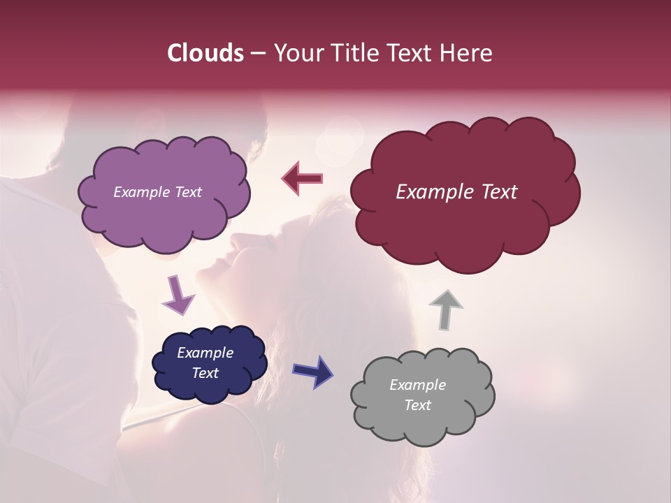 A Man And A Woman Kissing In Front Of A Bright Background PowerPoint Template