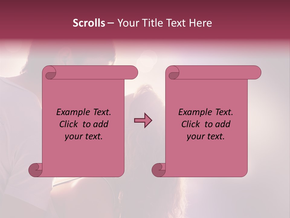 A Man And A Woman Kissing In Front Of A Bright Background PowerPoint Template