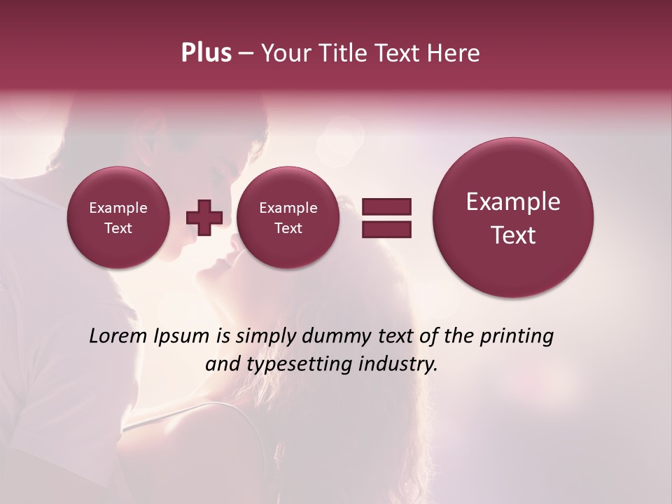 A Man And A Woman Kissing In Front Of A Bright Background PowerPoint Template