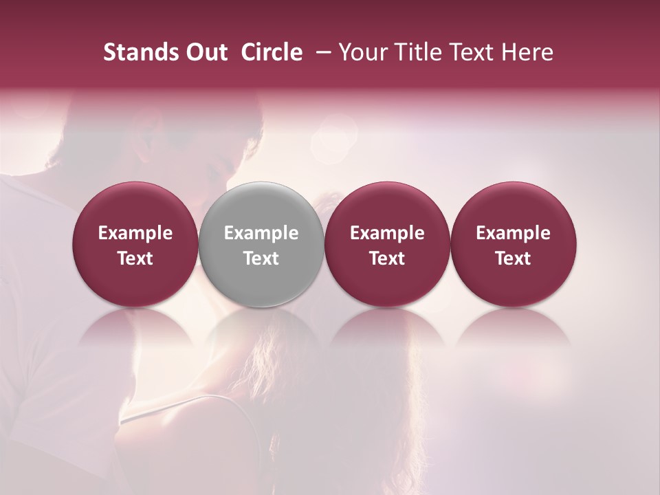 A Man And A Woman Kissing In Front Of A Bright Background PowerPoint Template