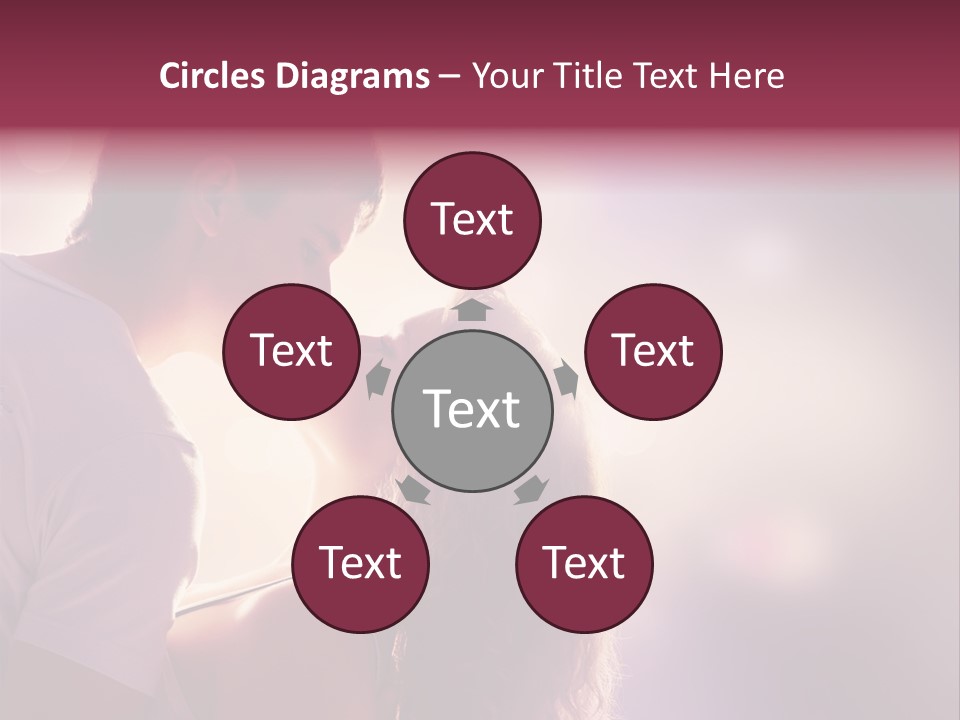 A Man And A Woman Kissing In Front Of A Bright Background PowerPoint Template