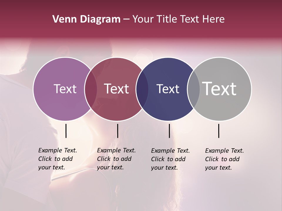 A Man And A Woman Kissing In Front Of A Bright Background PowerPoint Template