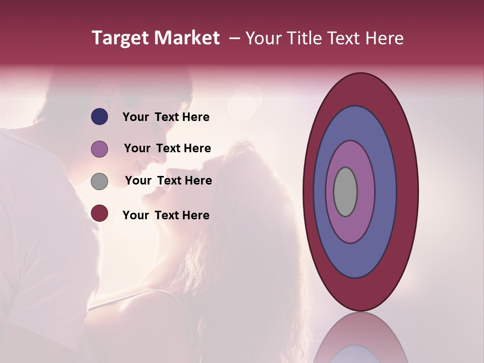 A Man And A Woman Kissing In Front Of A Bright Background PowerPoint Template