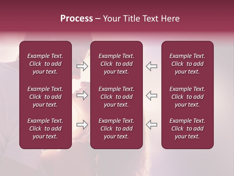 A Man And A Woman Kissing In Front Of A Bright Background PowerPoint Template