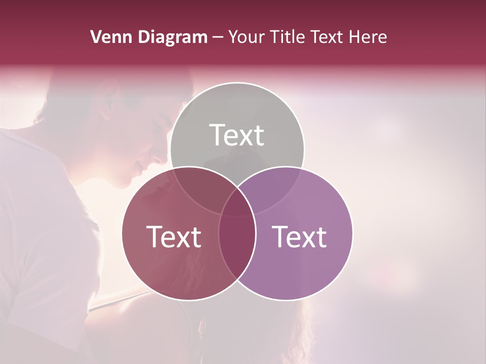 A Man And A Woman Kissing In Front Of A Bright Background PowerPoint Template