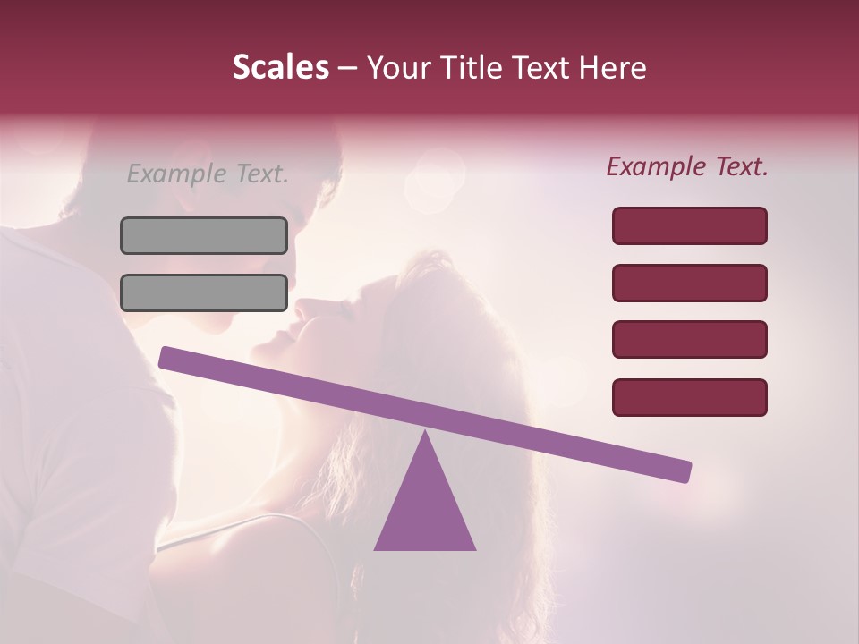 A Man And A Woman Kissing In Front Of A Bright Background PowerPoint Template