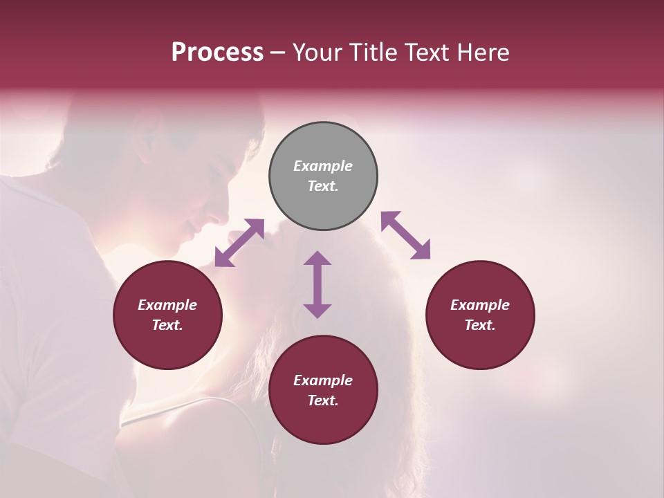 A Man And A Woman Kissing In Front Of A Bright Background PowerPoint Template