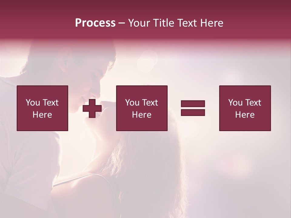 A Man And A Woman Kissing In Front Of A Bright Background PowerPoint Template