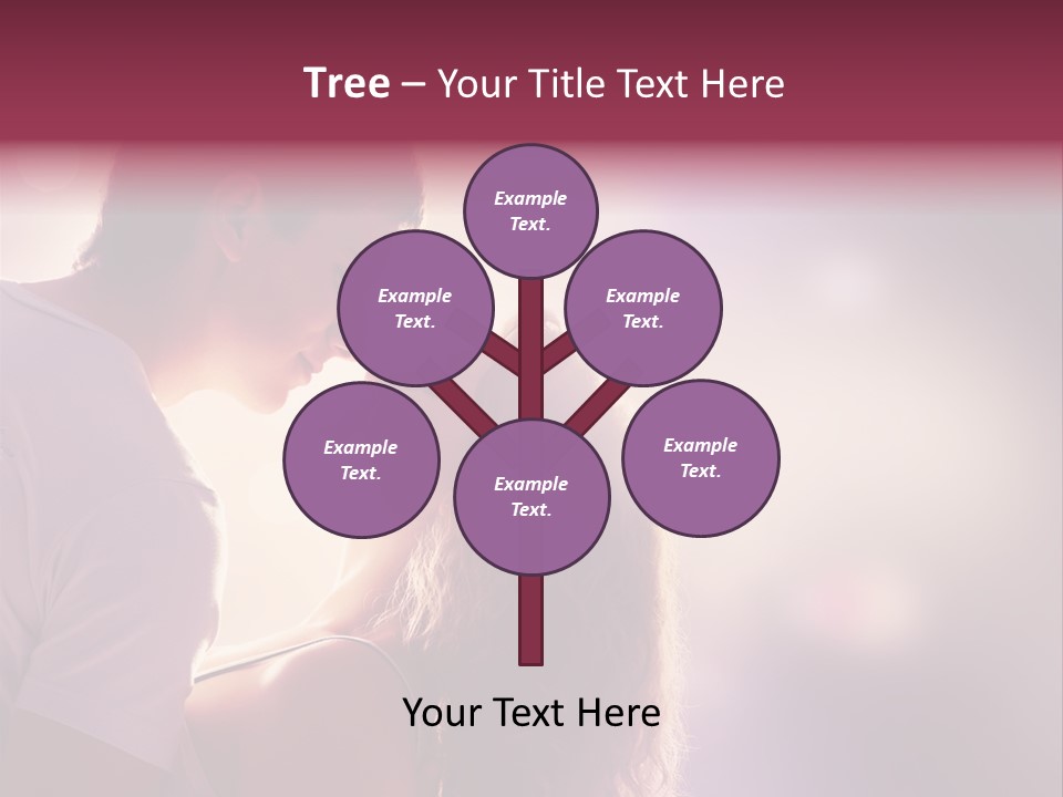 A Man And A Woman Kissing In Front Of A Bright Background PowerPoint Template