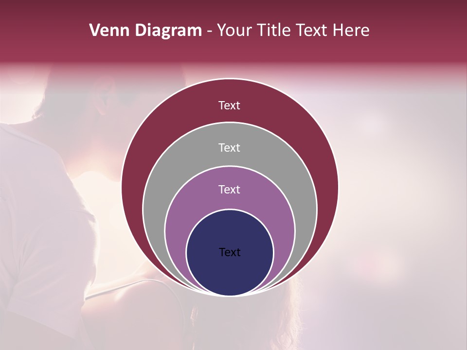 A Man And A Woman Kissing In Front Of A Bright Background PowerPoint Template