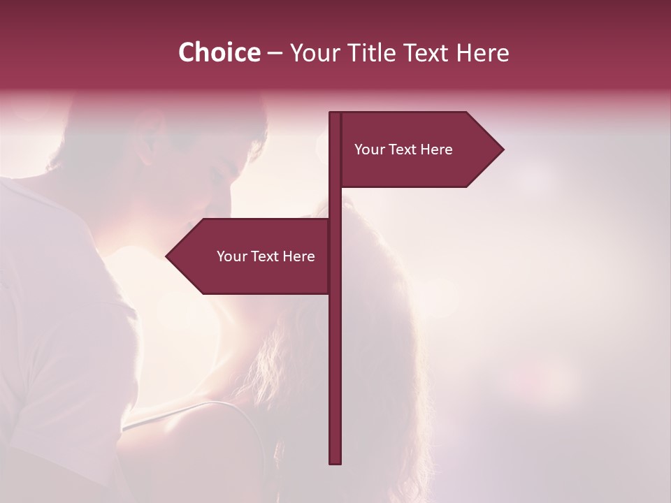 A Man And A Woman Kissing In Front Of A Bright Background PowerPoint Template