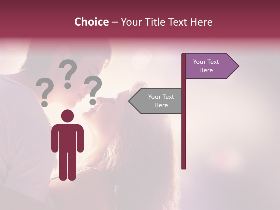 A Man And A Woman Kissing In Front Of A Bright Background PowerPoint Template