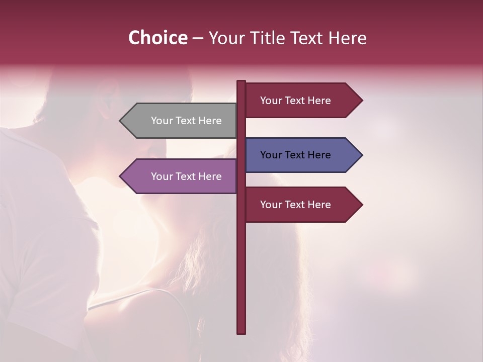 A Man And A Woman Kissing In Front Of A Bright Background PowerPoint Template
