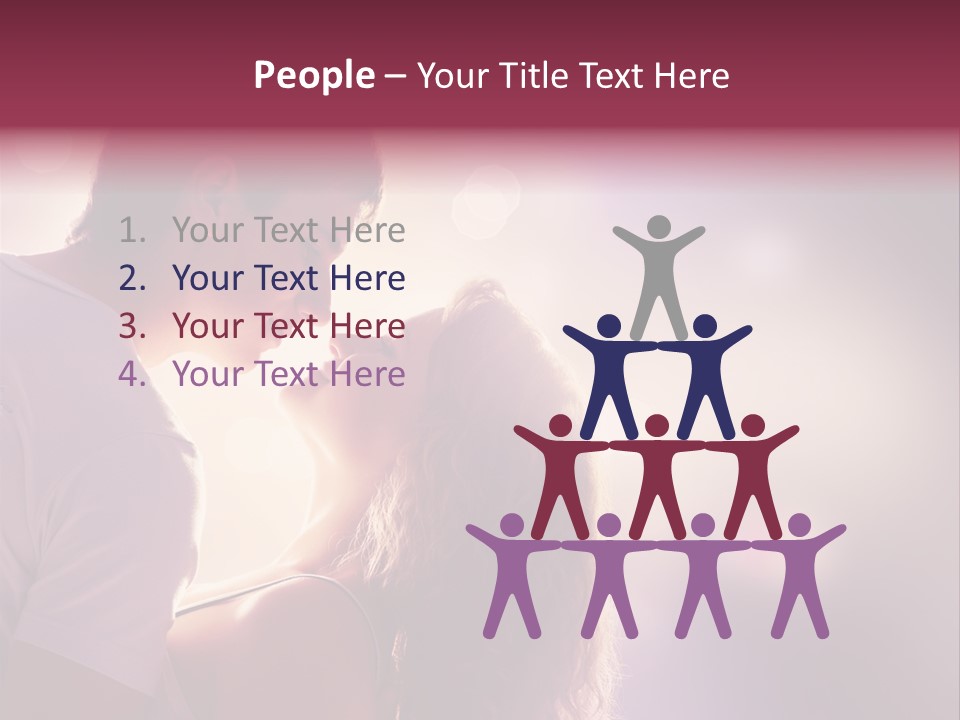 A Man And A Woman Kissing In Front Of A Bright Background PowerPoint Template