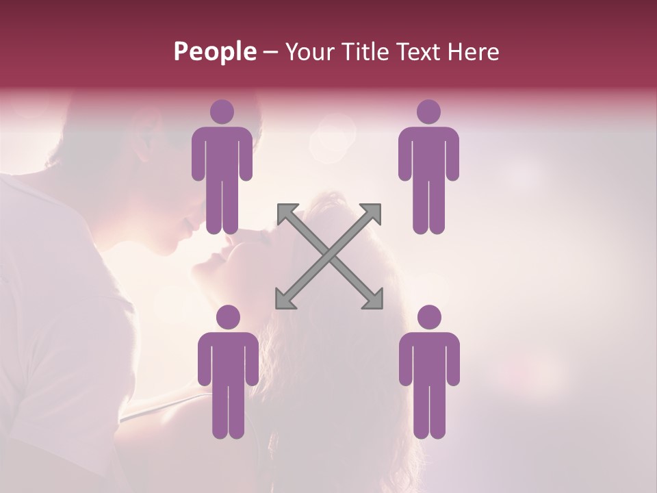 A Man And A Woman Kissing In Front Of A Bright Background PowerPoint Template