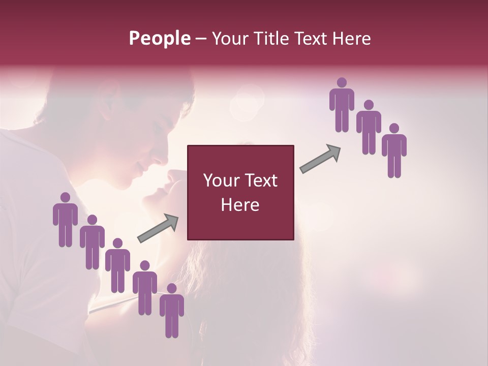A Man And A Woman Kissing In Front Of A Bright Background PowerPoint Template