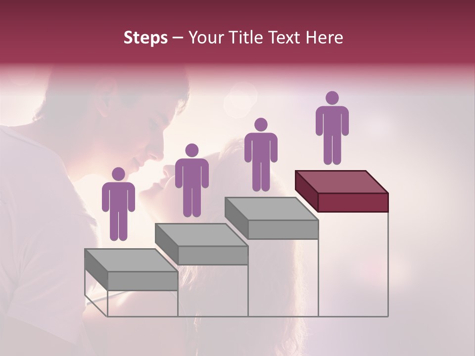 A Man And A Woman Kissing In Front Of A Bright Background PowerPoint Template