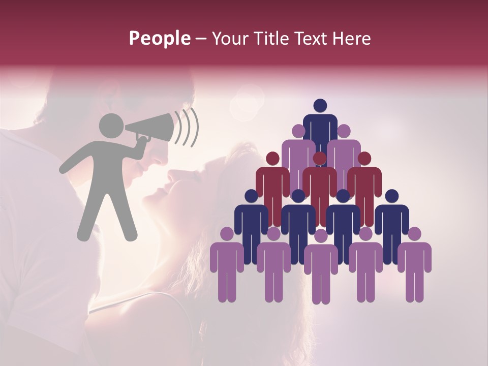 A Man And A Woman Kissing In Front Of A Bright Background PowerPoint Template