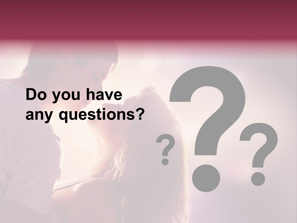 A Man And A Woman Kissing In Front Of A Bright Background PowerPoint Template
