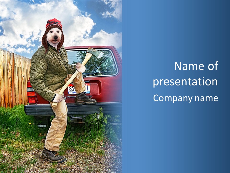 A Man Holding A Baseball Bat Sitting On The Back Of A Truck PowerPoint Template