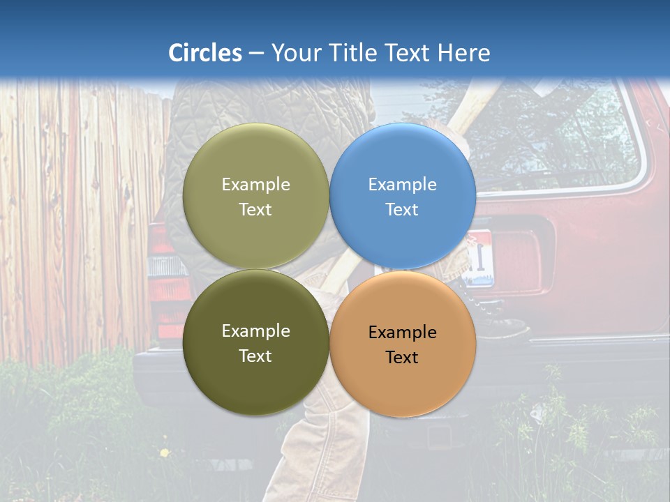 A Man Holding A Baseball Bat Sitting On The Back Of A Truck PowerPoint Template