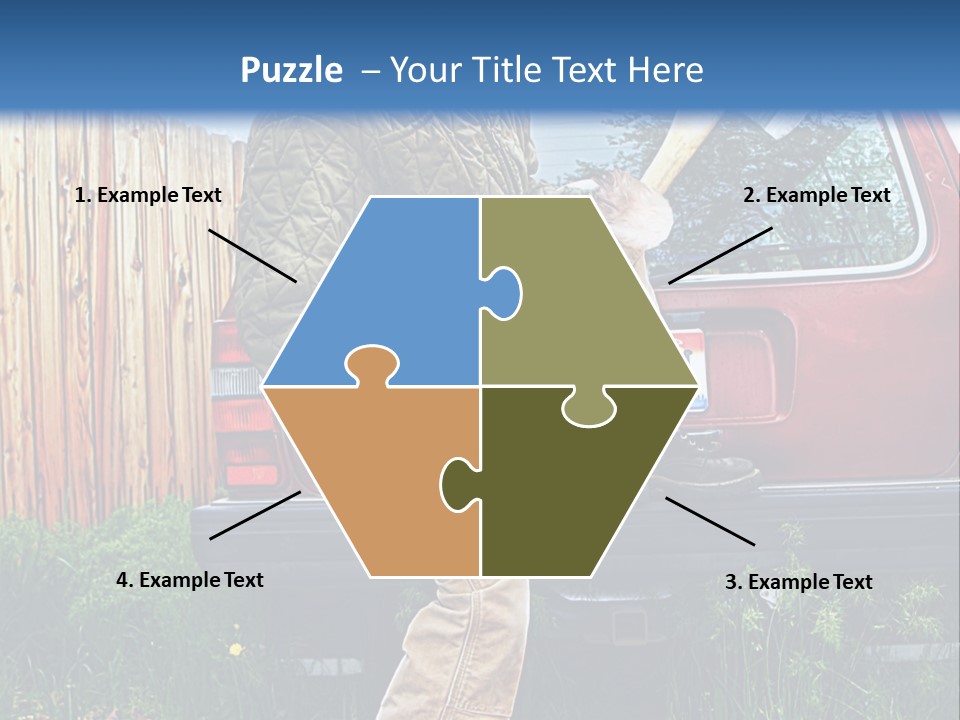 A Man Holding A Baseball Bat Sitting On The Back Of A Truck PowerPoint Template