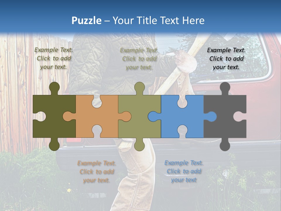 A Man Holding A Baseball Bat Sitting On The Back Of A Truck PowerPoint Template