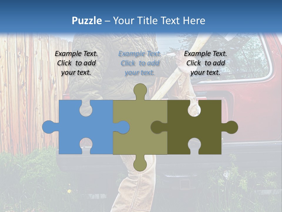 A Man Holding A Baseball Bat Sitting On The Back Of A Truck PowerPoint Template