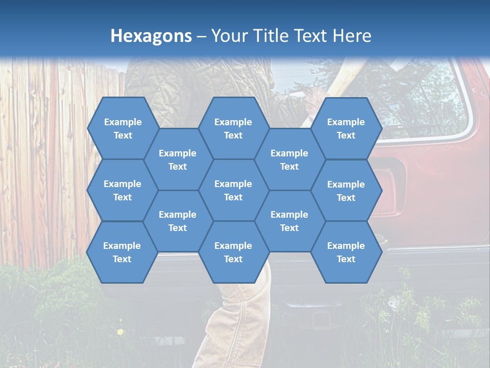 A Man Holding A Baseball Bat Sitting On The Back Of A Truck PowerPoint Template