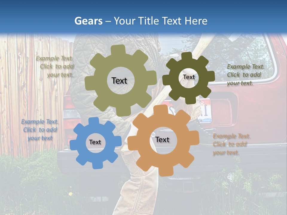 A Man Holding A Baseball Bat Sitting On The Back Of A Truck PowerPoint Template