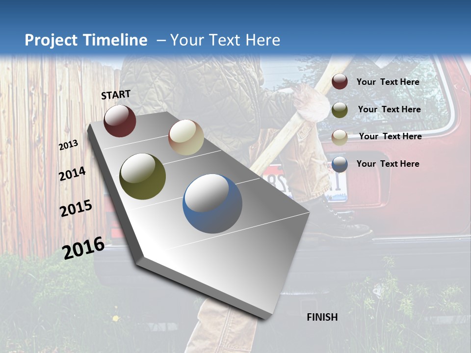 A Man Holding A Baseball Bat Sitting On The Back Of A Truck PowerPoint Template