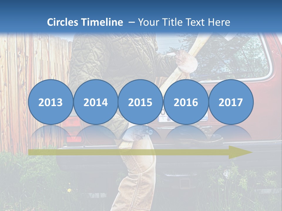 A Man Holding A Baseball Bat Sitting On The Back Of A Truck PowerPoint Template