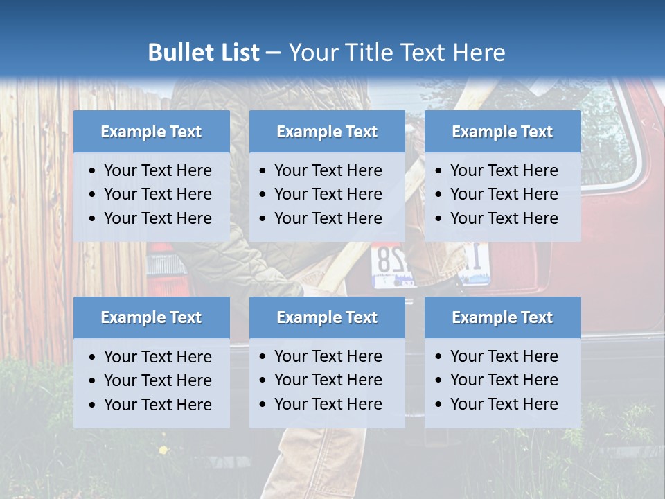 A Man Holding A Baseball Bat Sitting On The Back Of A Truck PowerPoint Template