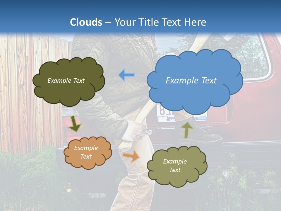 A Man Holding A Baseball Bat Sitting On The Back Of A Truck PowerPoint Template
