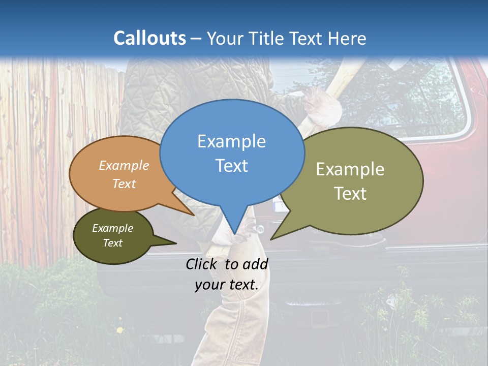 A Man Holding A Baseball Bat Sitting On The Back Of A Truck PowerPoint Template