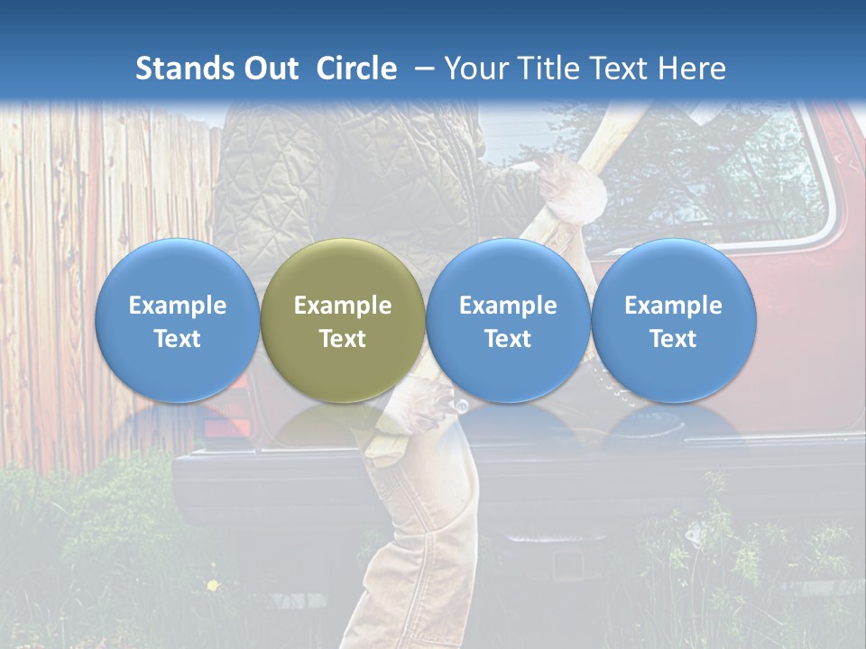 A Man Holding A Baseball Bat Sitting On The Back Of A Truck PowerPoint Template