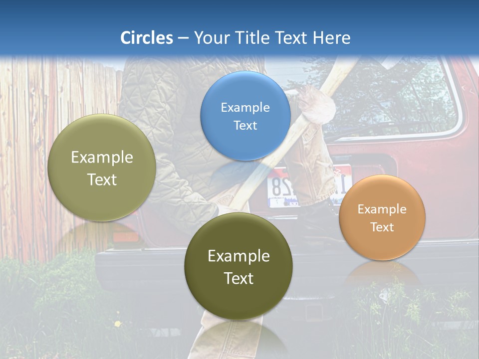 A Man Holding A Baseball Bat Sitting On The Back Of A Truck PowerPoint Template