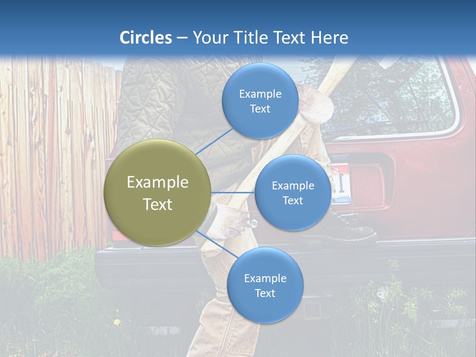 A Man Holding A Baseball Bat Sitting On The Back Of A Truck PowerPoint Template