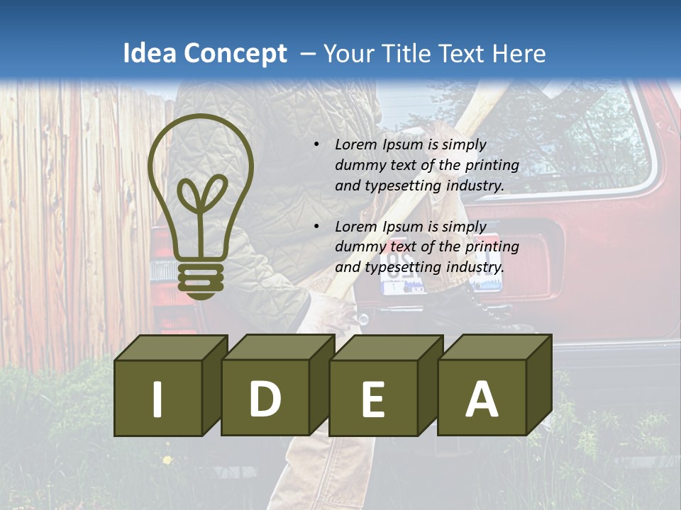 A Man Holding A Baseball Bat Sitting On The Back Of A Truck PowerPoint Template