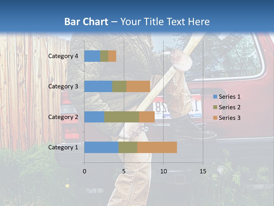 A Man Holding A Baseball Bat Sitting On The Back Of A Truck PowerPoint Template