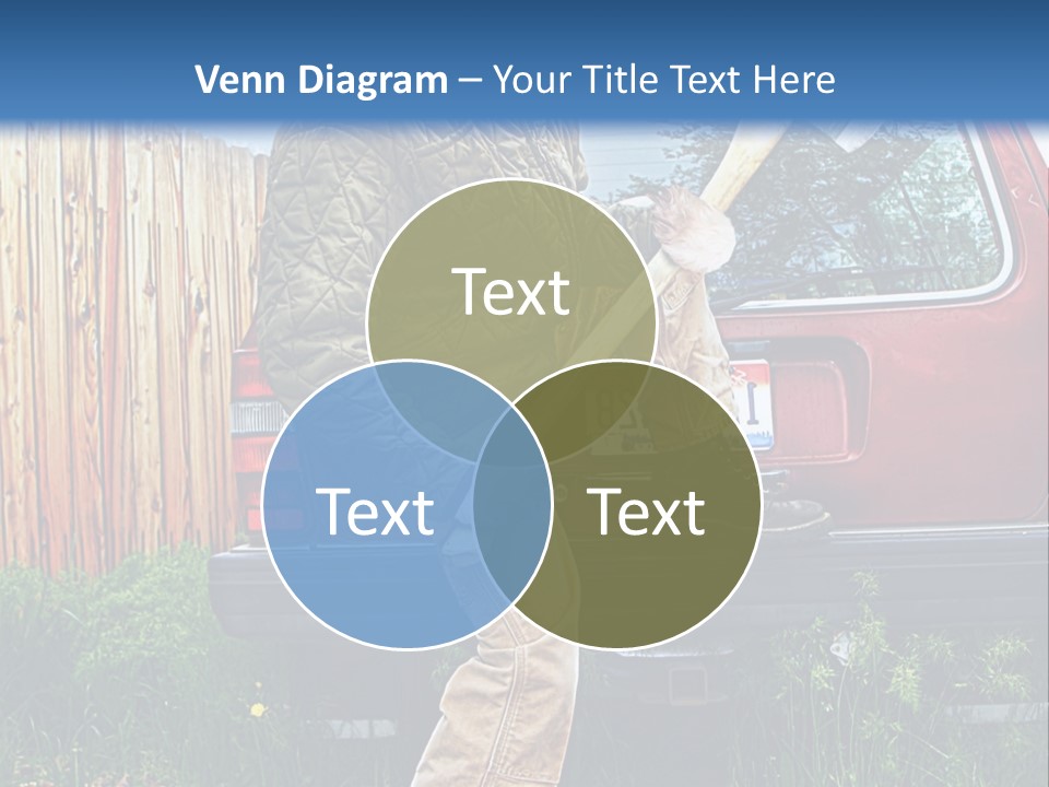 A Man Holding A Baseball Bat Sitting On The Back Of A Truck PowerPoint Template